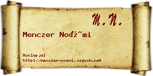 Menczer Noémi névjegykártya